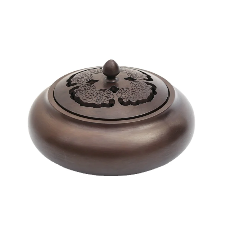 

Red Copper Incense Burner Home Large Retro Indoor Pure Copper Sandalwood Aroma Burner Living Room Tea Ceremony Decoration