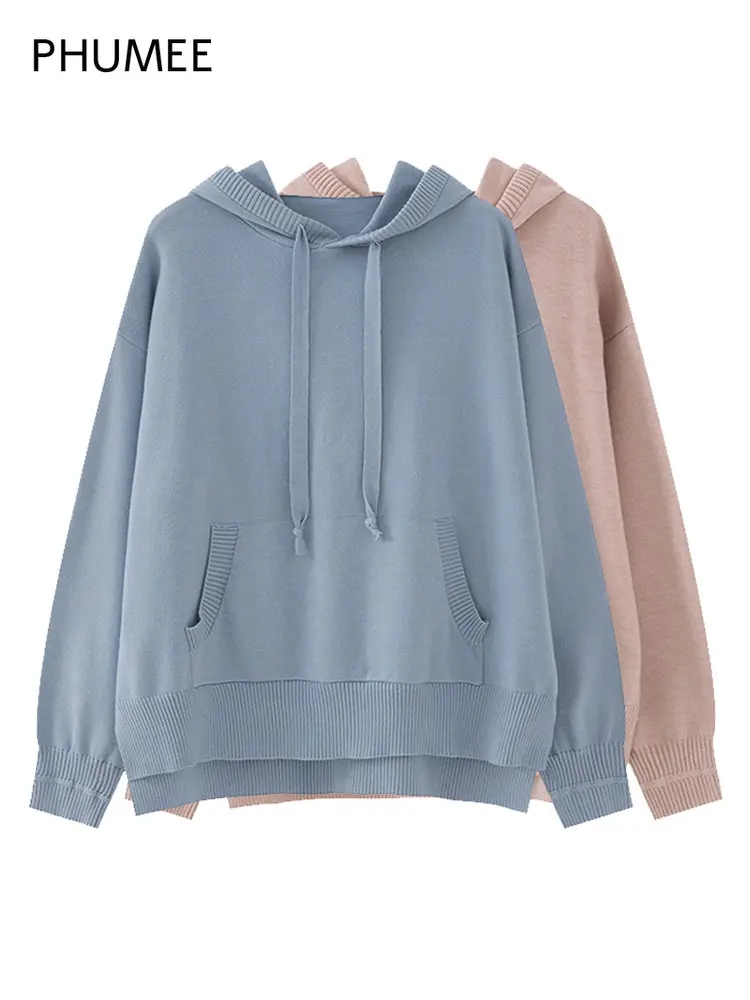 

Женский трикотажный свитшот с длинным рукавом и карманами