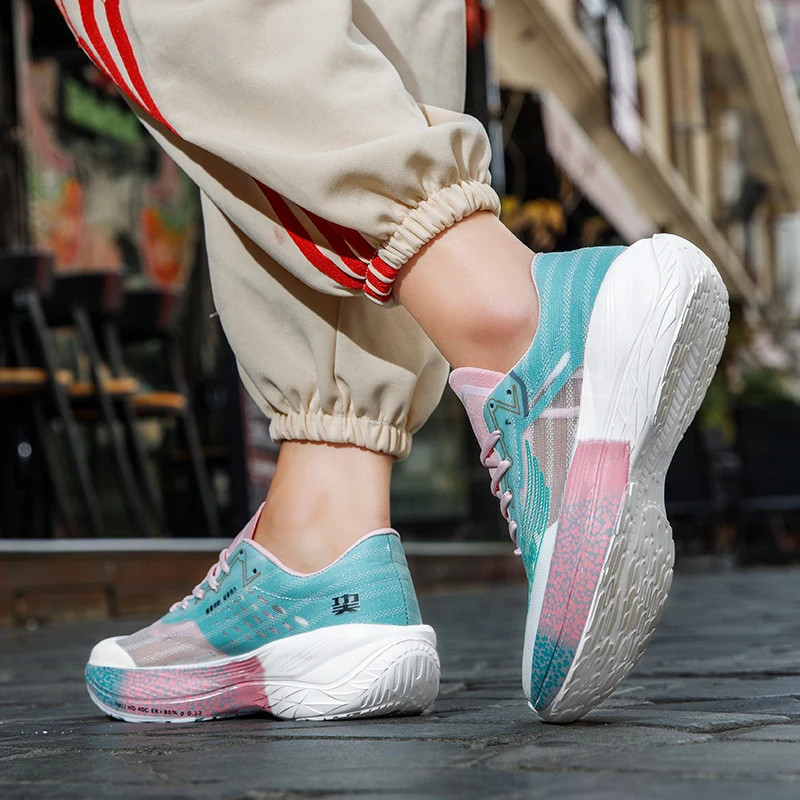 Ultralight No Carbon Plate Men Running Shoes Women Mesh Breathalbe Cushioning Athletic Sports Jogging Shoes Training Sneakers