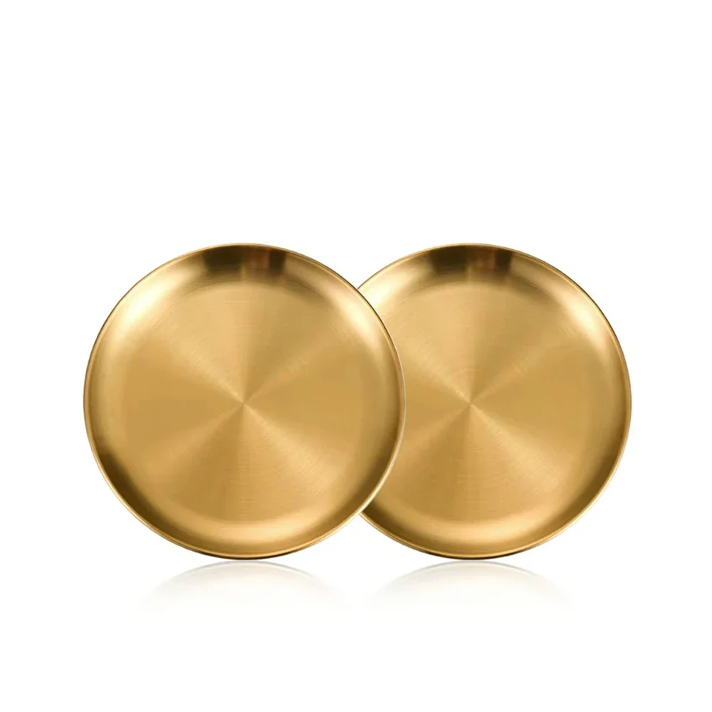 

Набор из 2-х тарелок JAOER из нержавеющей стали золотистых/серебристых