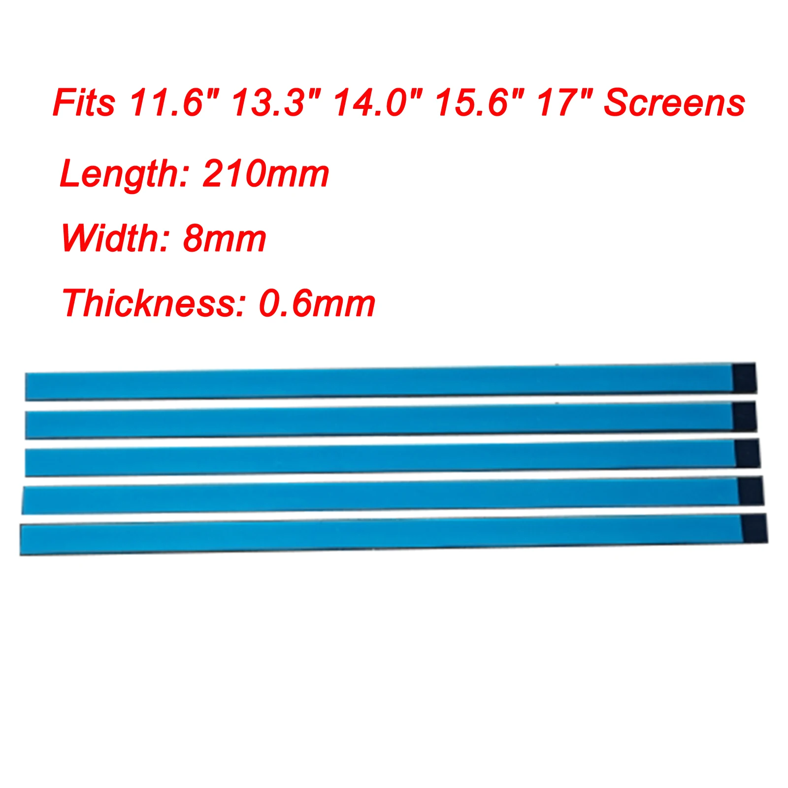 

White 210*8*0.6mm Pull Tabs Stretch Release Adhesive Strips With Handle for 11.6" 13.3" 14.0" 15.6" 17" LCD Screen