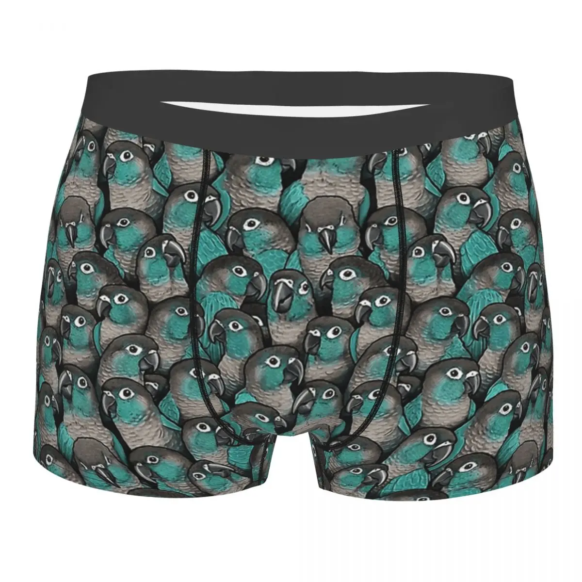 

Turquoise Green Cheeked Conures Parrot Bird Underpants Homme Panties Male Underwear Ventilate Shorts Boxer Briefs