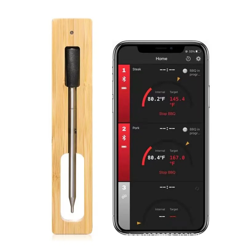 

Беспроводной термометр для мяса, цифровой кухонный прибор с Bluetooth, для духовки, гриля, барбекю