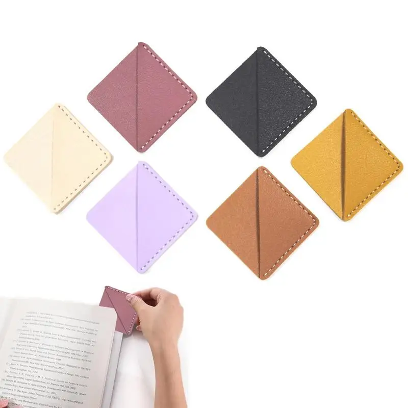 

Bookmark For Kids 6PCS Corner Bookmarks For Books PU Leather Rhombus Corner Page Bookmark Reading Gift For Book Reading Lovers