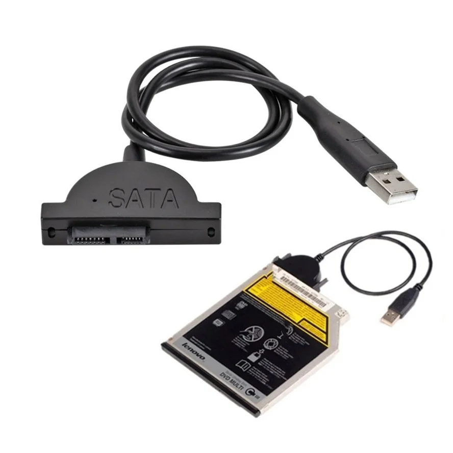 Новый адаптер USB 2 0 для Mini Sata II 7 + 6 13Pin ноутбука CD/DVD ROM преобразователь привода Slim Line