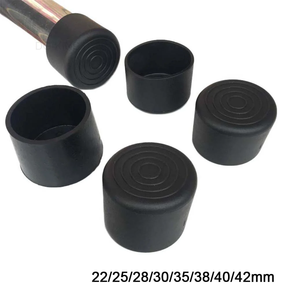 Rubber protection cover for chair, 4 units, black pvc table feet pipe end cover floor protection 22/25/28/30/35/38/40/42mm