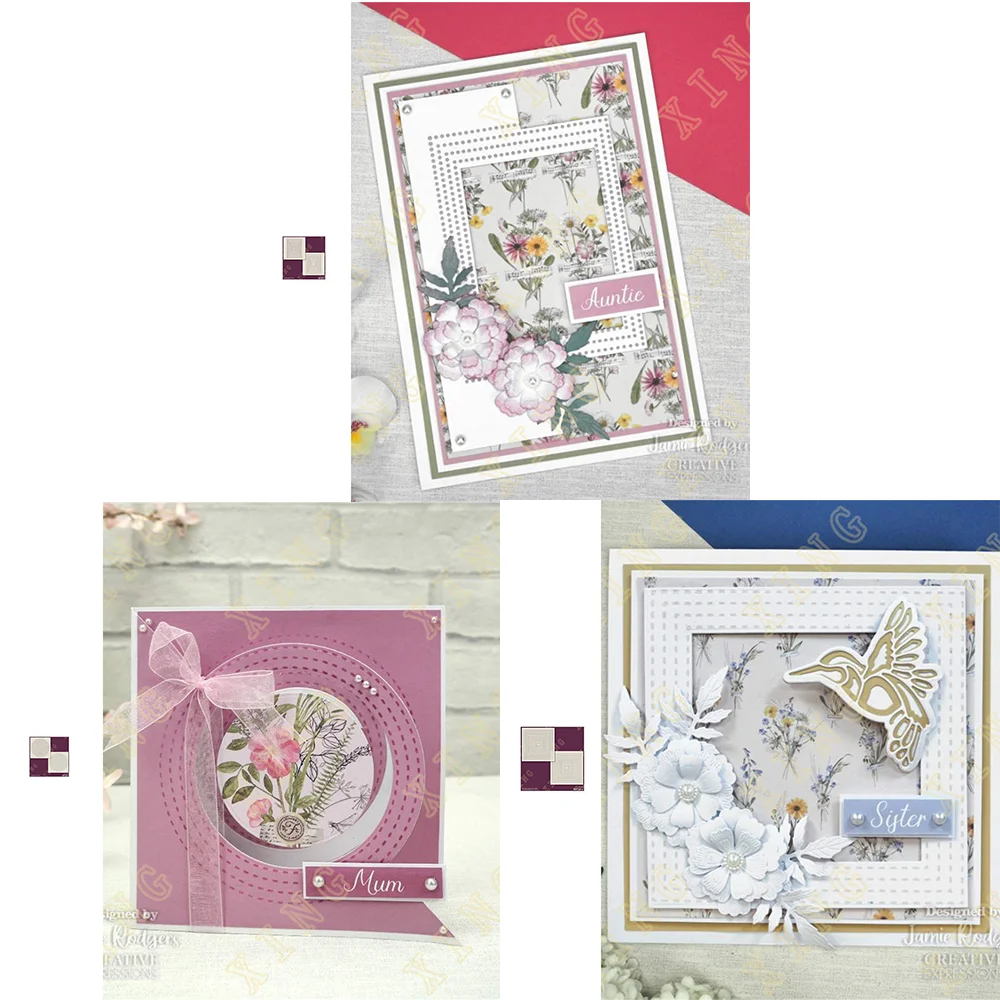 

New Arrival For June 2022 circle and rectangle Stencil Scrapbook Diary Decoration Embossing Template Diy Greeting Card Handmade