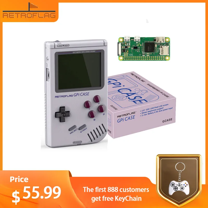 

Retroflag GPi чехол Игровой Набор для Raspberry Pi Zero W Card, медные радиаторы для RPI Zero с безопасным Shutdow