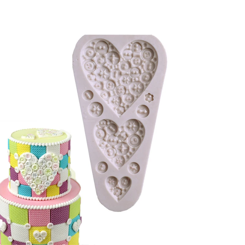

Sugarcraft 1 Piece Big And Small Love Buttons Mold Cake Decorating Tools Chocolate Mold Baking Mold Leaves Silicone Mold
