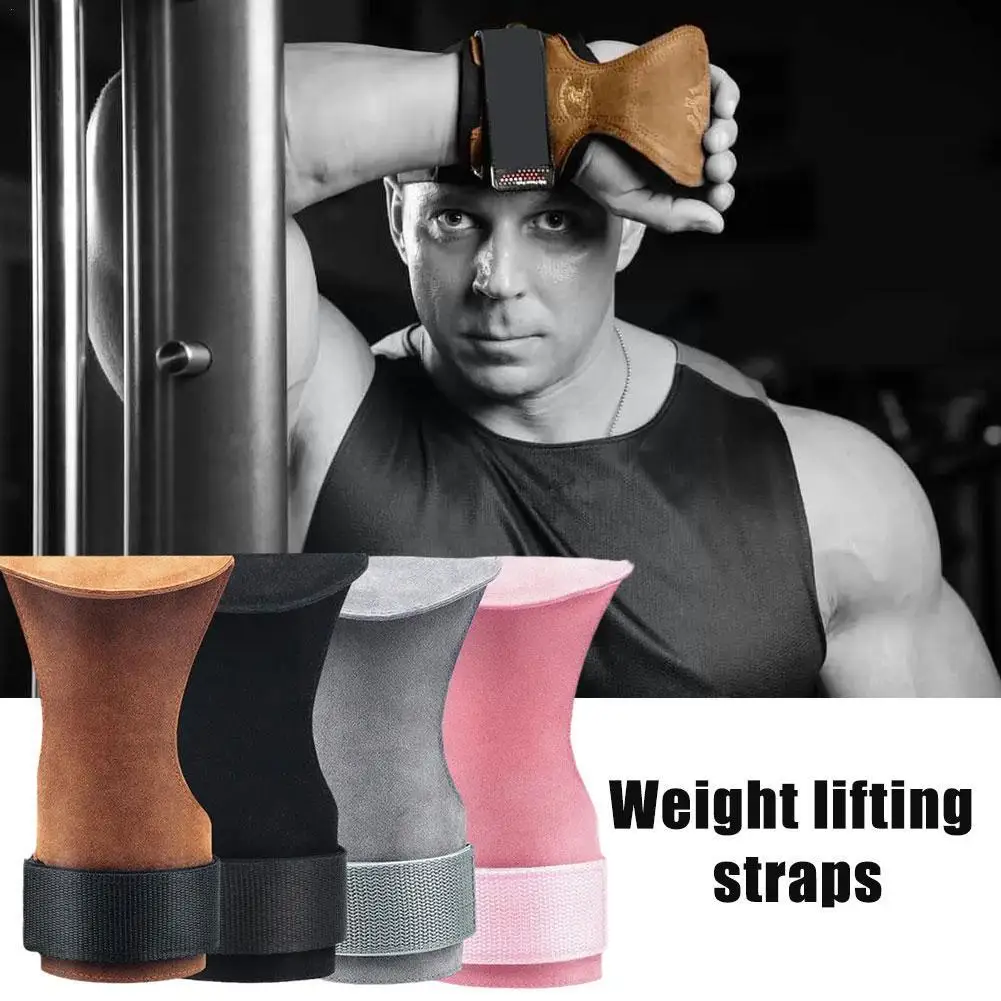 

Cowhide Gym Gloves Grips Anti-Skid Weight Power Belt Pads Protection Workout Crossfit Deadlift Palm Gloves Fitness Lifting Q0Q4