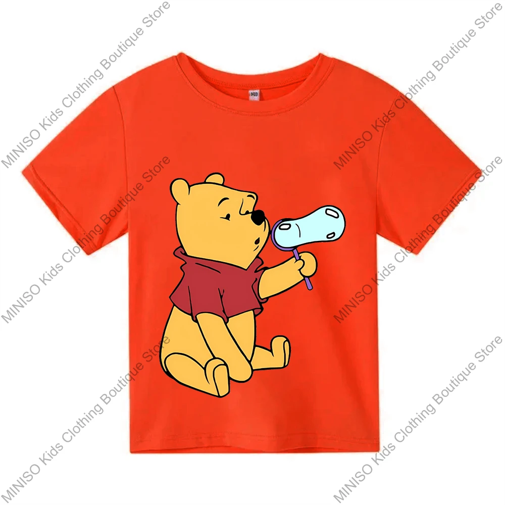 Повседневная хлопковая футбольная рубашка для детей с аниме-дизайном Winny Puh