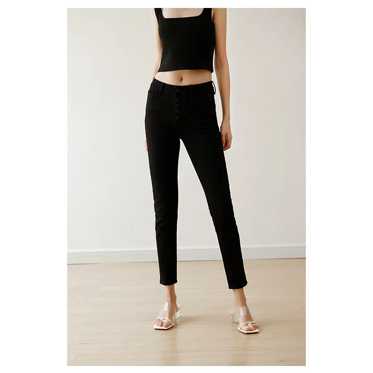 

Women's High Waist Slim Tight Leggings Soft Cropped Jeans Autumn And Winter