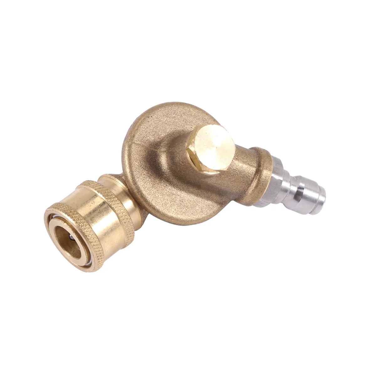 

Brass Pivoting Coupler with 1/4In Quick Connection Attachment Gutter Cleaning Adaptor for High Pressure Washer W/Nozzles