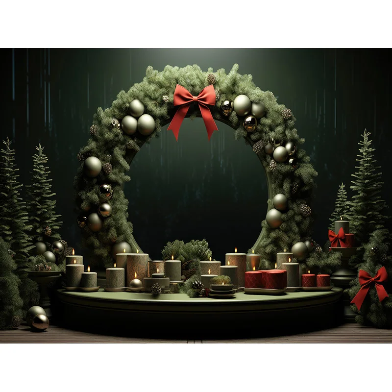 Фон для фотосъемки с изображением рождественских праздников и украшения