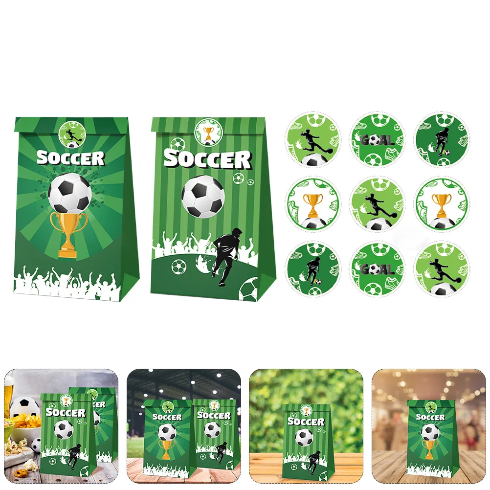 

Bags Party Bag Paper Treat Soccer Gift Goodie Bread Biscuit Wrapping Supplies Sealing Sticker Decal Labelstorage Candy Football