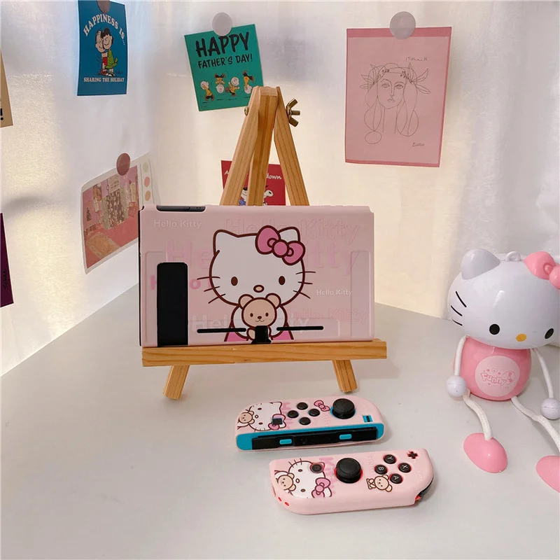 Чехол Hello Kitty для Nintendo Switch милый мультяшный чехол с полным покрытием Твердый