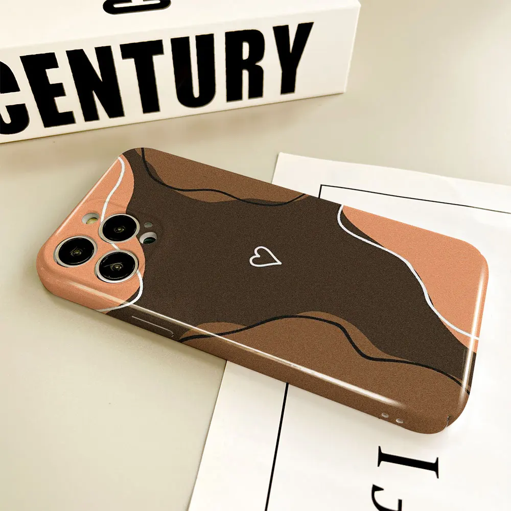 Phone Case For Apple iPhone 14 13 12 11 Pro Mini XS X Max XR SE 8 7 6S 6 Plus Full Printed Hard Film Case Morandi Color Flower