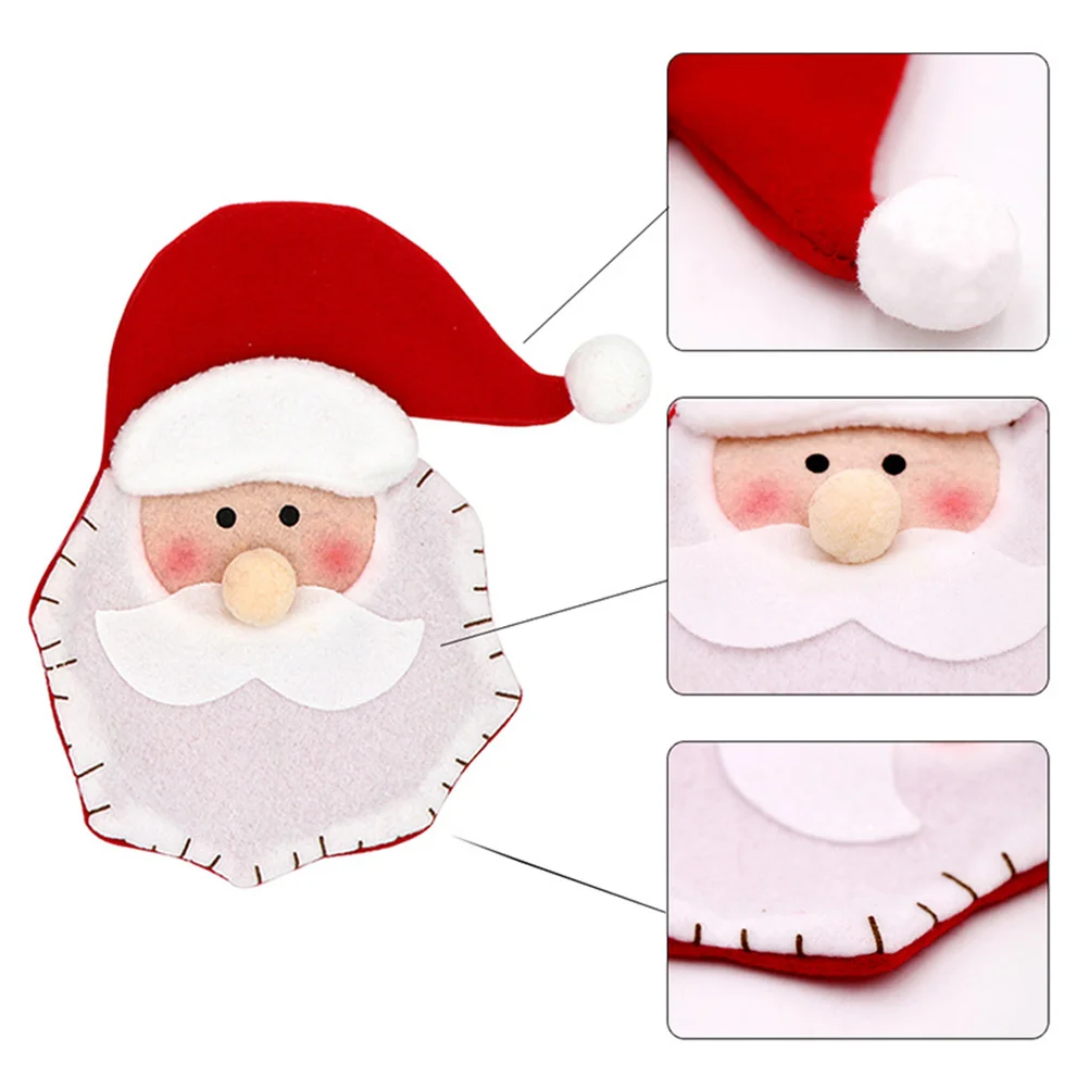 

4pcs Christmas Style Cutlery Bags Exquisite Cutlery Holding Bags Desktop Decors