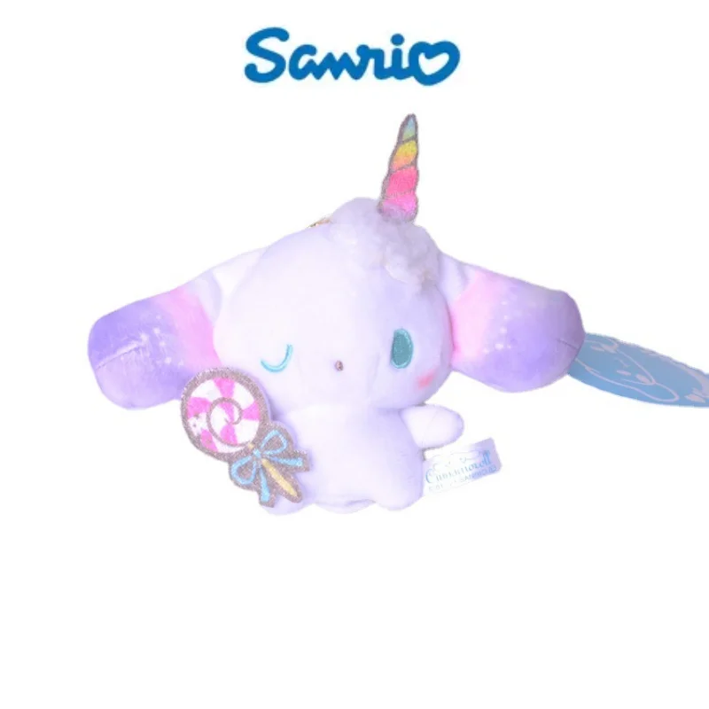 

New Sanrio Fantasy Unicorn Shape Ice Cream Lollipop Diamond Cinnamoroll Small White Plush Bag Pendant Children's Gift