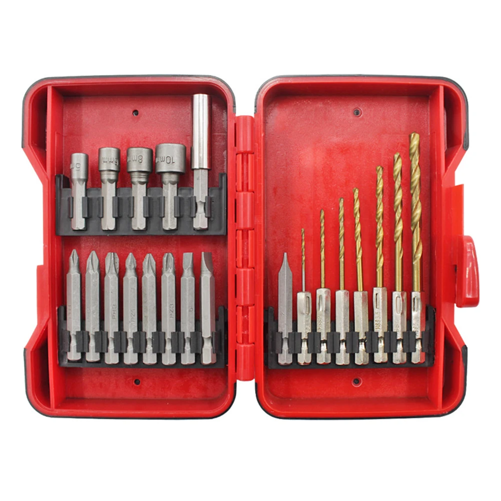 

21pcs/set Double Head Drill Bits Woodworking Hand Tool Drill Bits Conversion Sleeve Kits Accessories for Wood Board Plastic