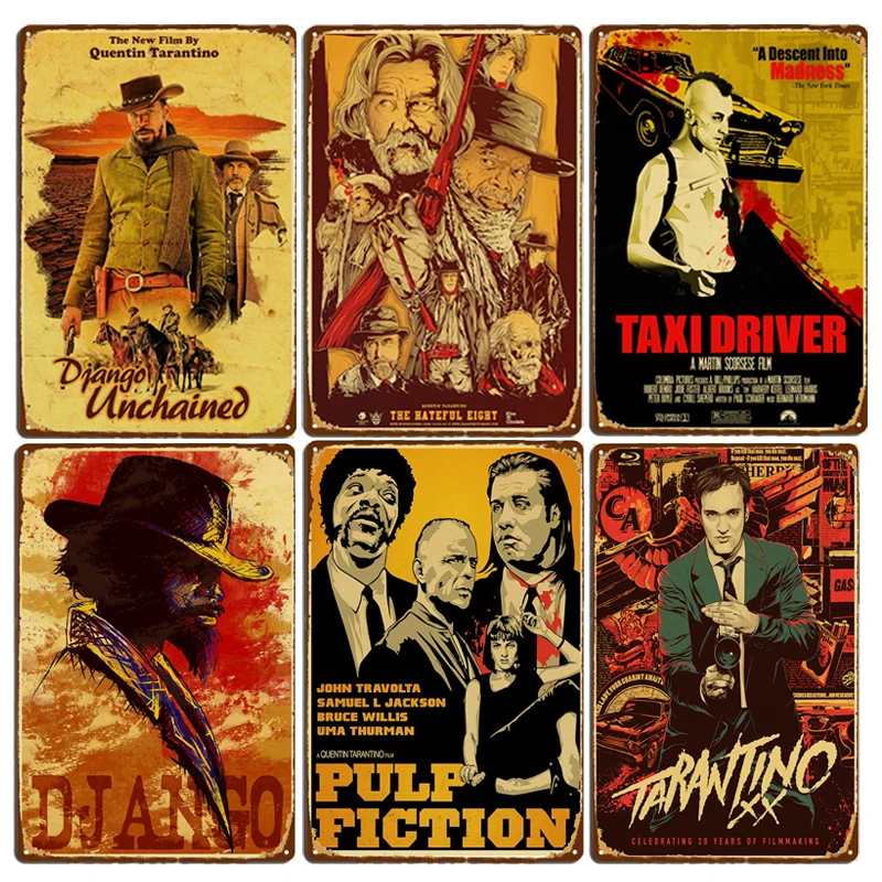 

Quentin Tarantino Movie Anime Vintage Poster Metal Tin Sign Classic Wall Decor Plates Shabby Plaque Home Garage Decorative Signs
