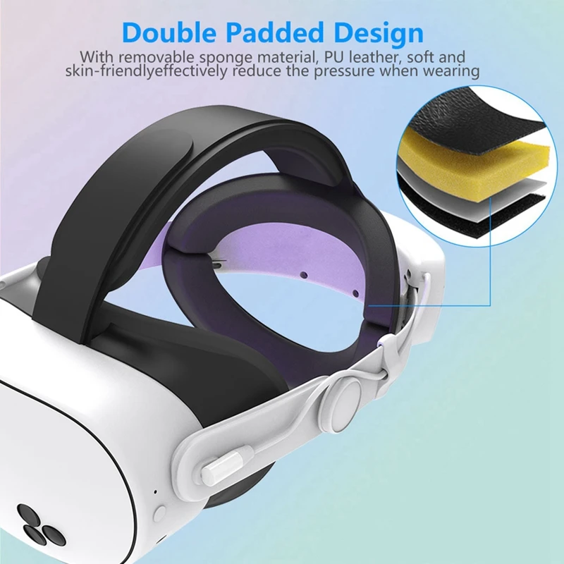 Ремешок на голову VR для Meta Quest 3S с перезаряжаемой батареей 12000 мАч эргономичный