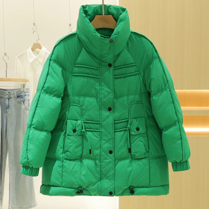 [Ai] Solid Loose All-Matching 90 White Duck Down Casual Down jacket Outerwear 24 Winter New Counter Withdraw from Cupboard Wo... |