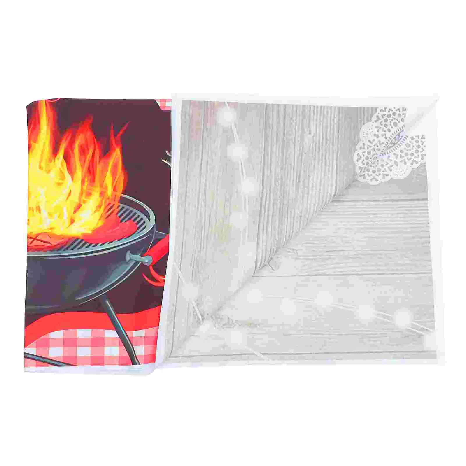 

1 Pc Practical Useful BBQ Theme Cloth Printed Cloth Hanging Cloth for Home Decor
