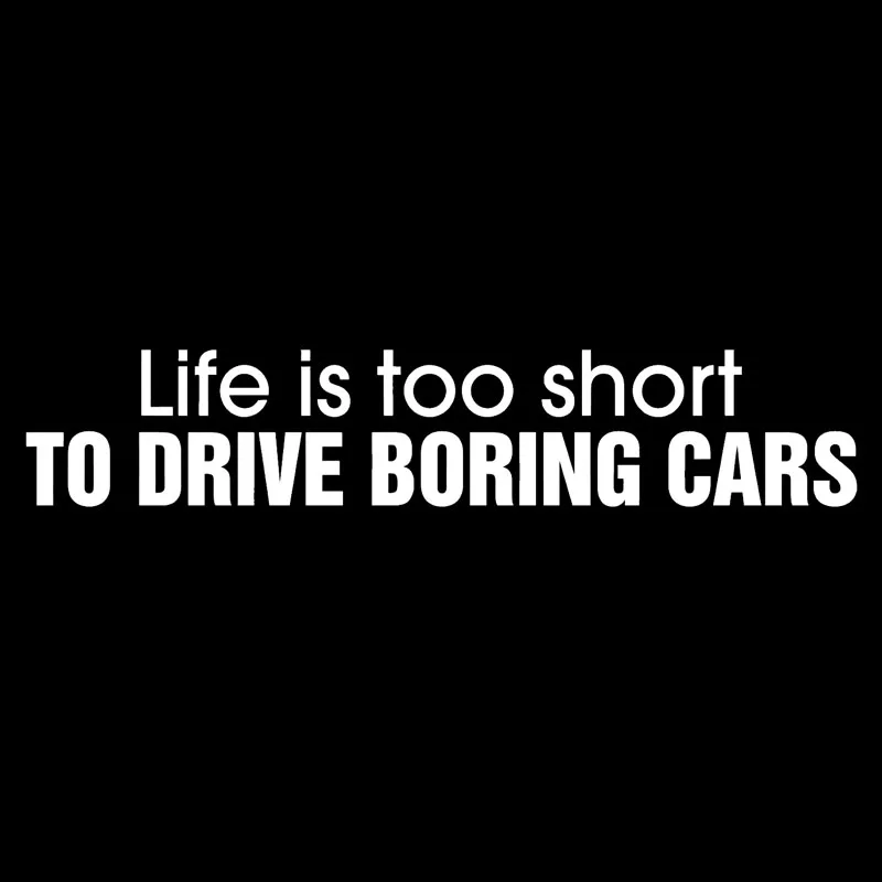 

JP fun life is too short to drive a boring car. Car sticker, vinyl decorative sticker, motorcycle Black / silver, 14cm * 2cm