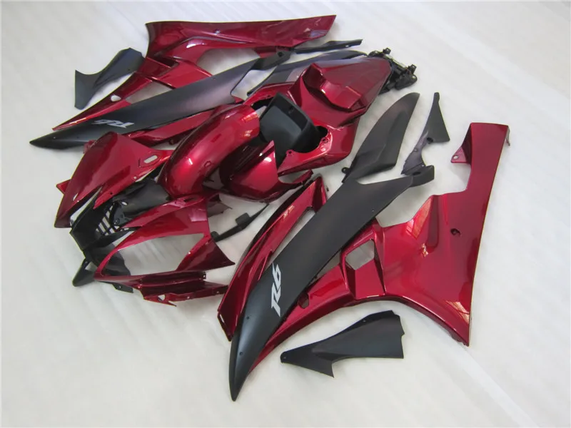 

Injection Mold New ABS Whole Fairings Kit Fit for YAMAHA YZF-R6 R6 06 07 2006 2007 Bodywork Set Red Black