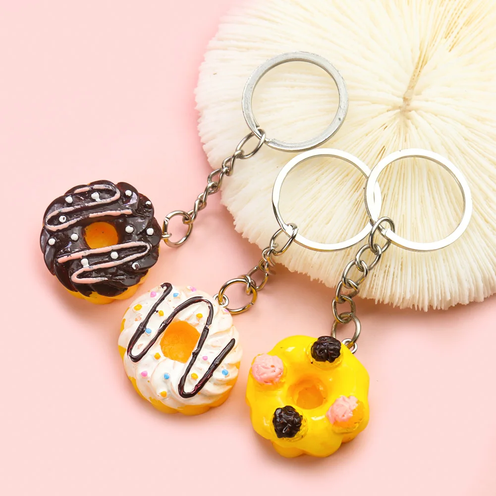 Мини-брелок в виде пончика сладкие мяса фрукты шоколад орех десерт кулон брелок
