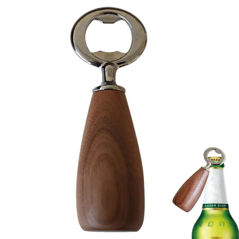 

Portable Stainless Steel Bottle Opener Wooden Handle Bottle Opener Soda Beverage Opener Wine Beer Bartender Kitchen Tools