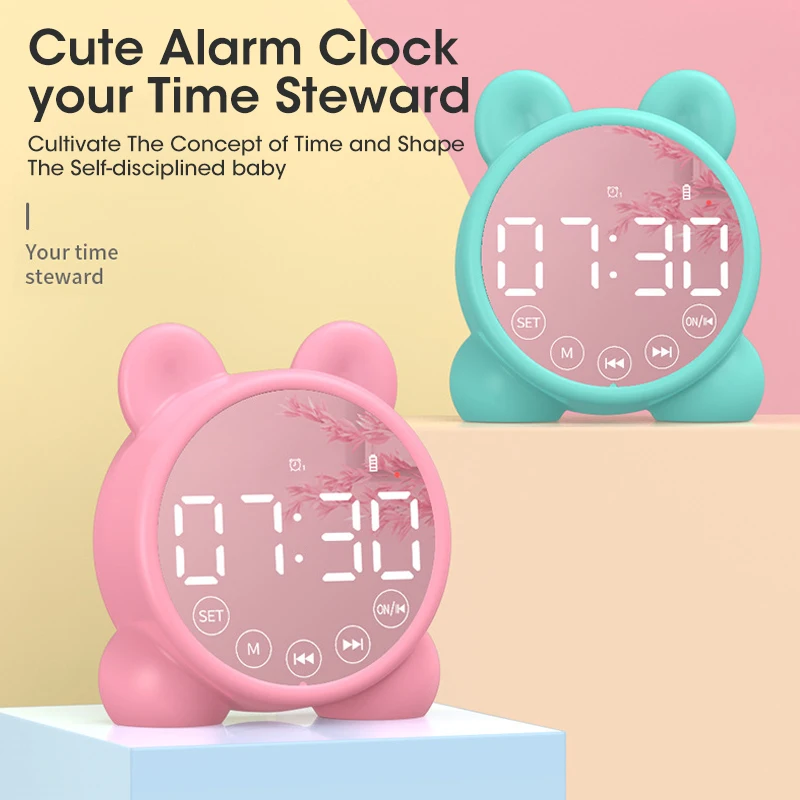 

Home Decora Alarm Clock With LED Display Smart Bluetooth Speaker TF Card MP3 Music Play Table Clock Home Decoration Kid Gifts