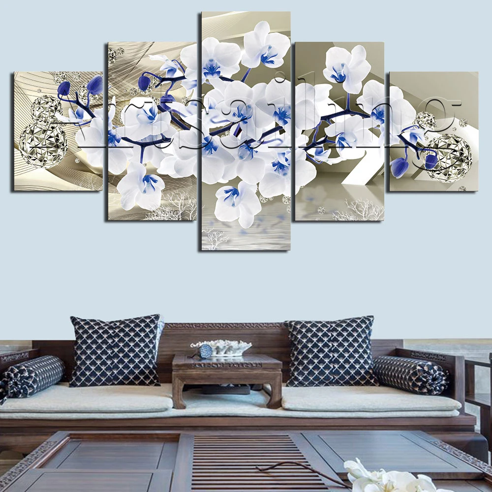 

Artsailing Flower Abstract Orchid HD Prints Poster Canvas Paintings Modern Modular 5 Pieces Home Decoration Inkjet Aesthetic