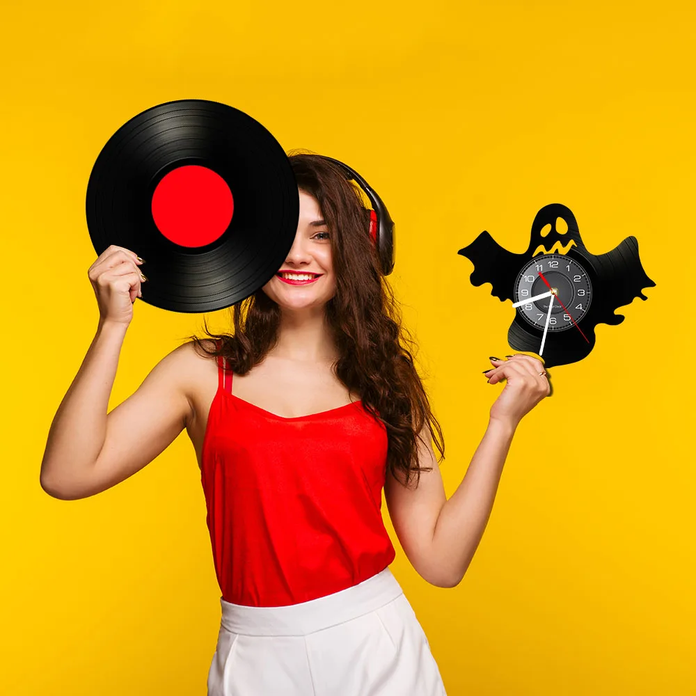 Настенные часы в виде мультяшной летучей мыши настенные для Хэллоуина темный