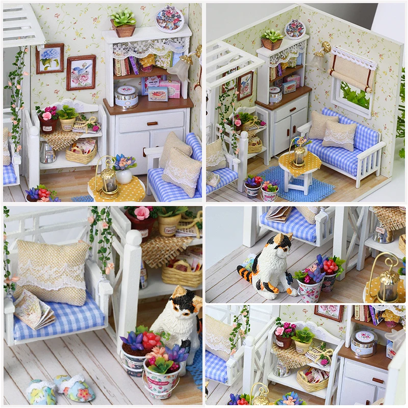cutebee diy dollhouse kit with furniture led lights diy miniature building little house wooden toys for children adult free global shipping