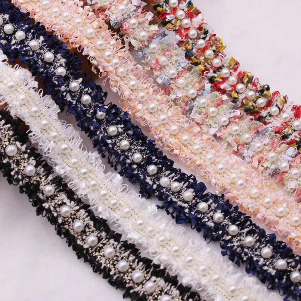 

1 yard Nylon Sewing Supplies Handmade DIY Craft Costume Dress Fabric Ribbon Lace Trim Pearl Beaded