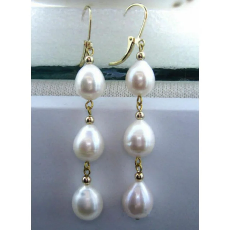 

Boucles d'oreilles en perles blanches, bijoux à la mode, livraison gratuite, parfait, AAA, mer du sud, 14k/20