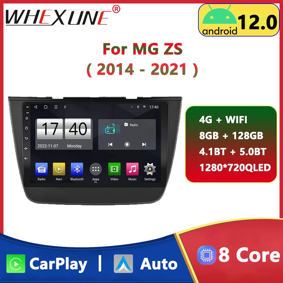 

4G 2din Android 12 Car Radio Multimedia Video Player For MG ZS 2014 2015 2016 2017-2021 Navigator GPS Stereo BT Wireless Carplay