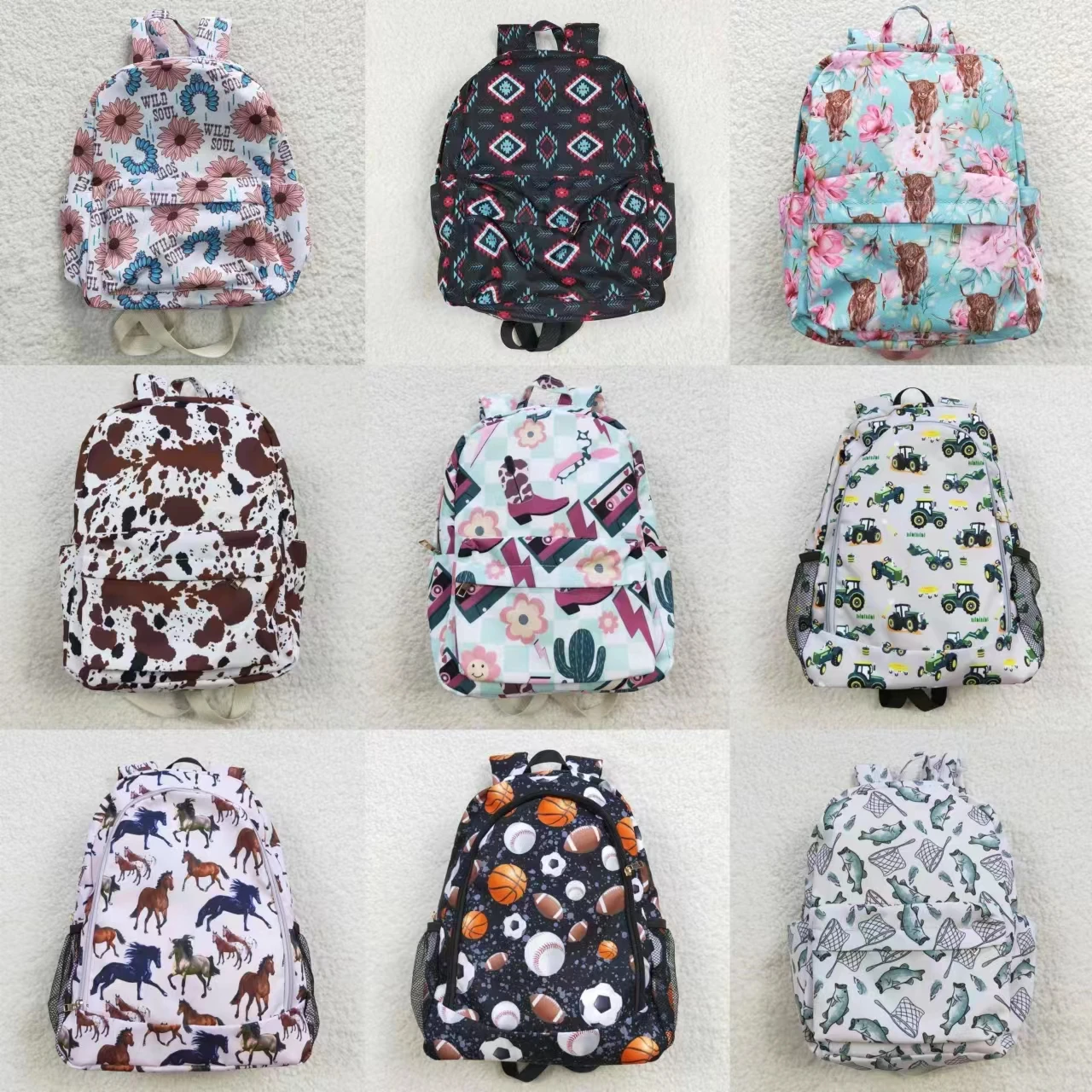 Wholesale Western Children Backpack Travel Daypack Toddler Outdoor Portable Teen Girl Boy Kids Boutique School Bag