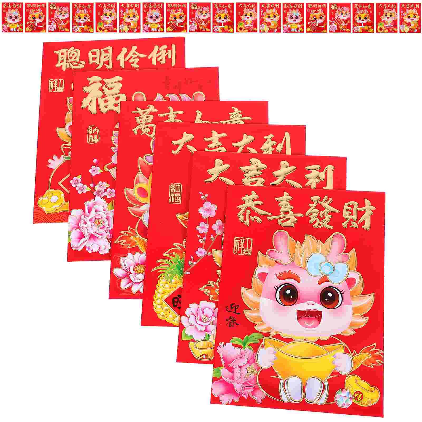 

30Pcs New Year Red Envelopes Lucky Money Bags Present Envelope Spring Festival Money Pocket