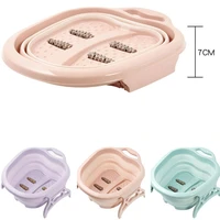 collapsible large fold foot soaking tub foot bath massager with massaging rollers foot bath plastic wash basin foot spa