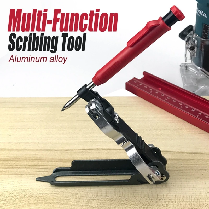

Multi-function Scribing Tool Construction Pencil Aluminum Alloy Scribe Tool with Deep Hole Pencil DIY Woodworking Tool M4YD