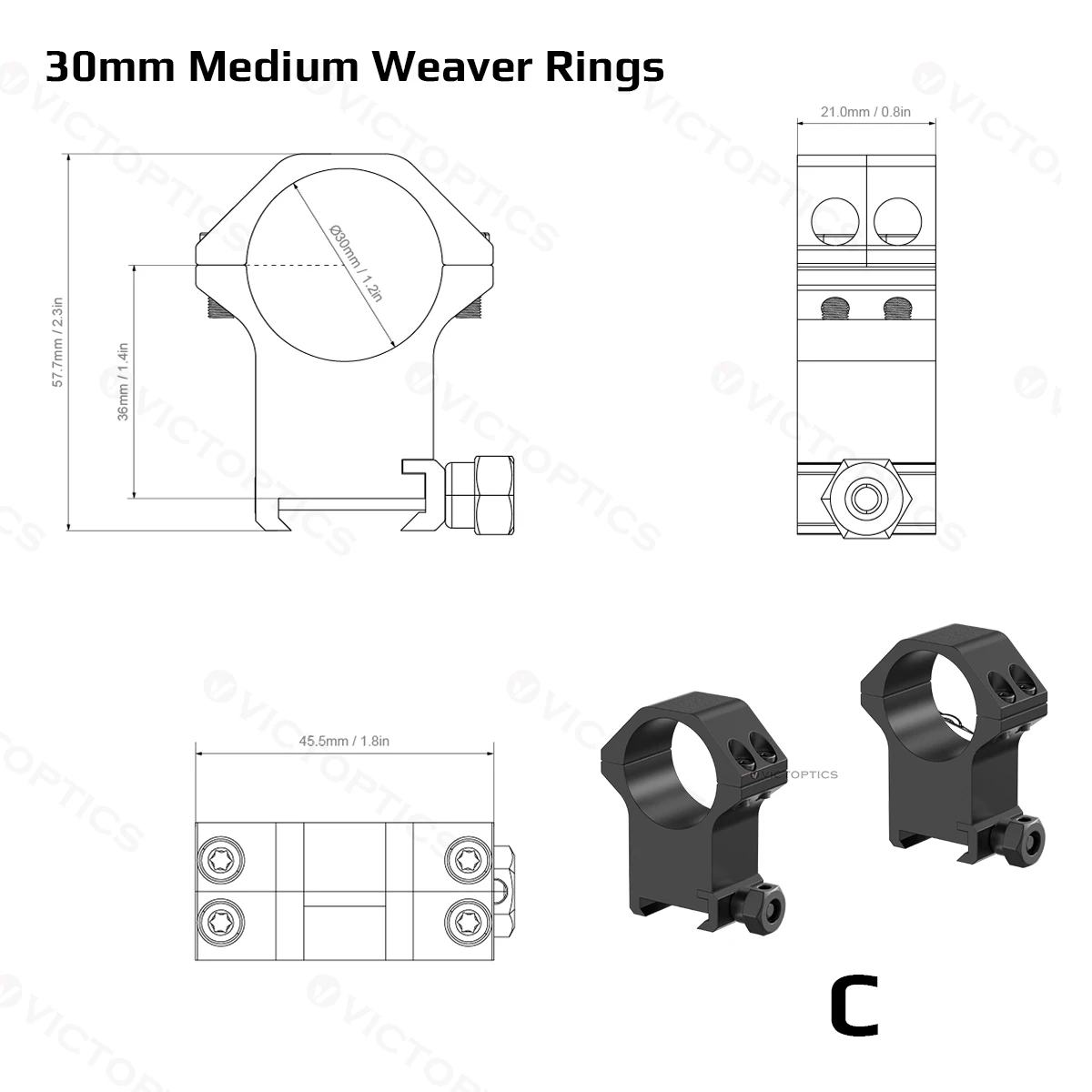 Victoptics 30 мм/25 4 мм крепежное кольцо для прицела 11 мм/20 Weaver Rail высокий/средний/низкий