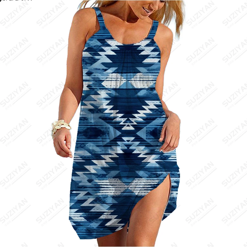 

Женское летнее платье без рукавов, с принтом