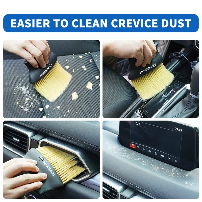 Car Interior Cleaning Soft Brush Dashboard Outlet Dust Tool For Nissan Juke Tiida Teana GTR 350Z 370Z 240SX Qashqai J10 ALTIMA