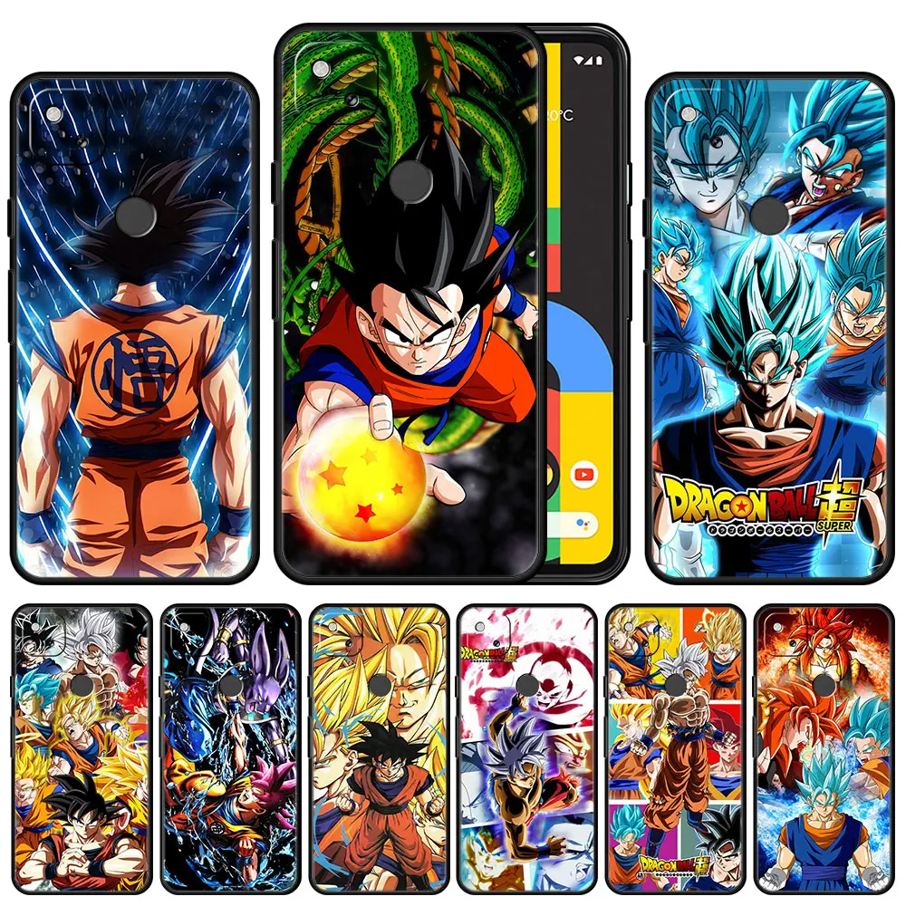 

Case Cover for Google Pixel 5a 4a 3 4 XL 5 6 Pro 4G 5G Trend Official Cell Full Matte Black Goku Dragon Ball Anime Cartoon