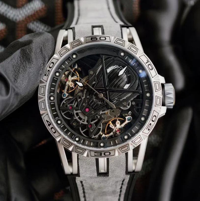 

Роскошные автоматические мужские часы с турбийоном и ремешком, ограниченная серия механических часов, мужские наручные часы