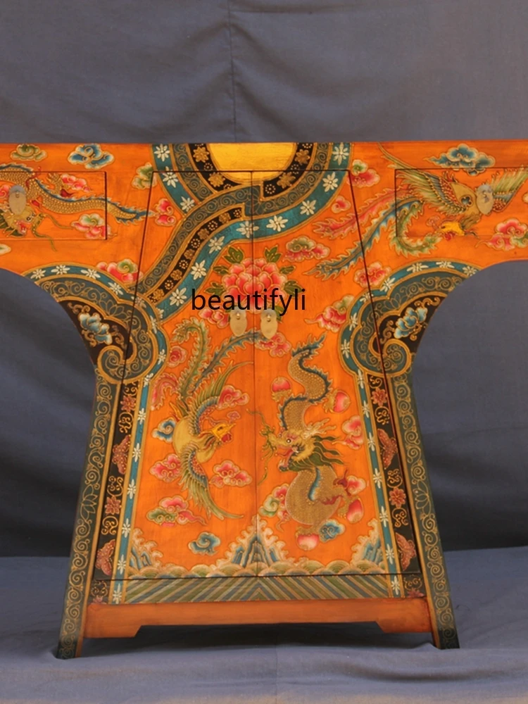 

Входной шкаф GY из твердой древесины, тибетская перегородка, окрашенный шкаф для хранения, винный шкаф, алтарь, шкафчик богатства