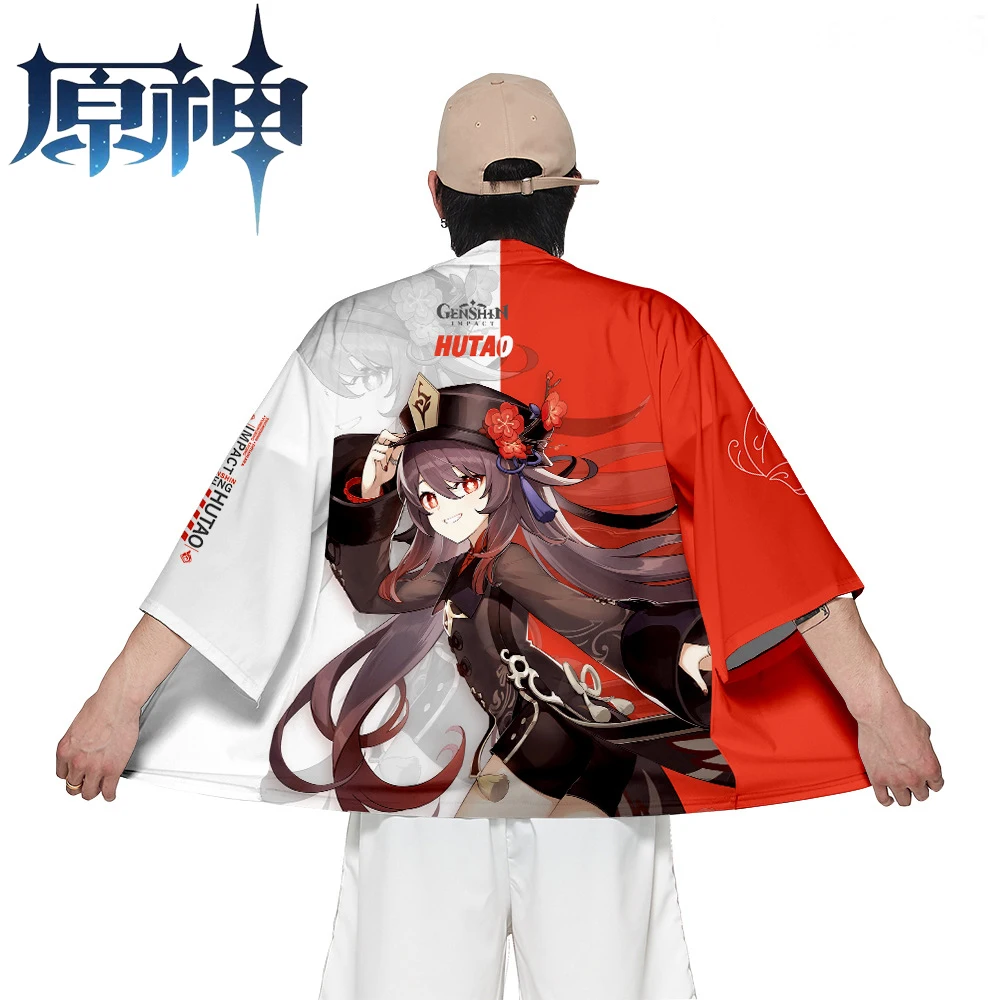 

Костюм для косплея Hutao Genshin Impact Game, кимоно, штаны хаори, летние повседневные фонарики, унисекс, костюм для косплея на Хэллоуин Hutao